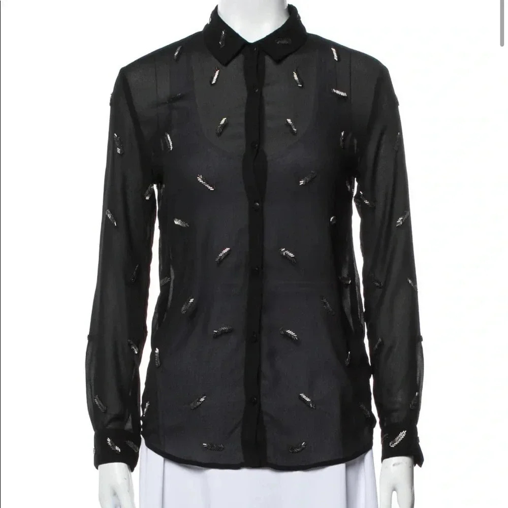 The Kooples feather beaded blouse